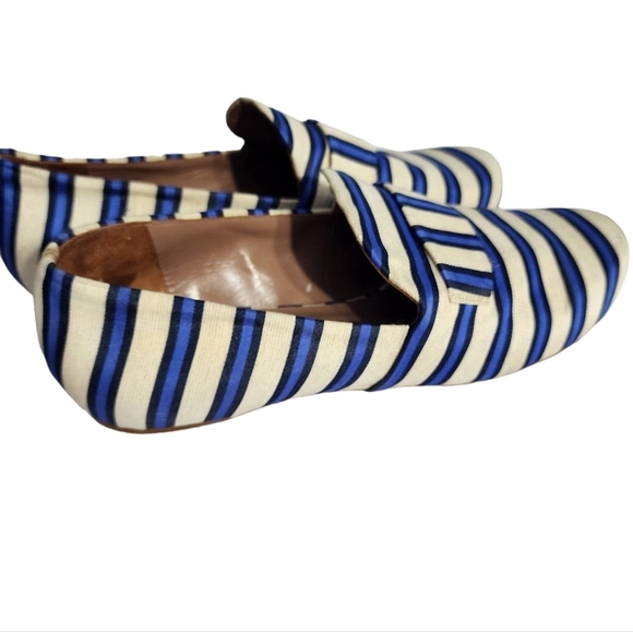Tabitha Simmons Striped Flats Fabric Loafers 39 - Picture 3 of 7